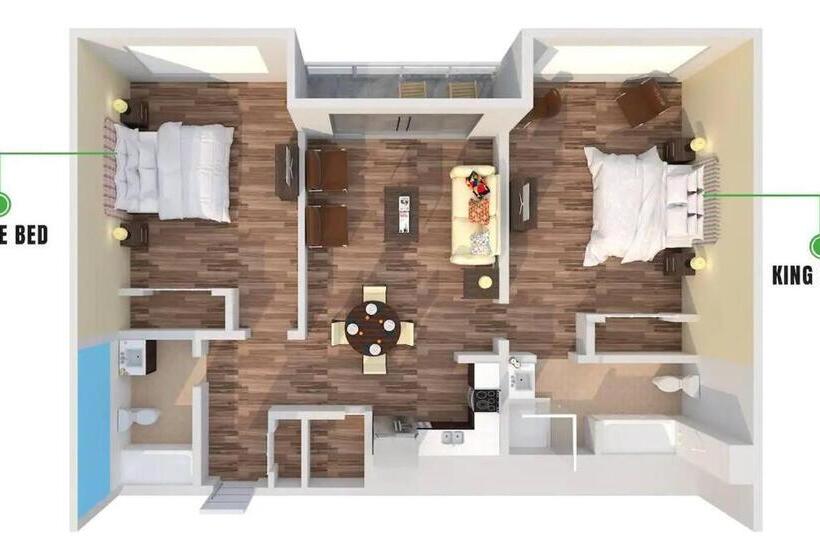 プールの見える１ベッドルームアパートメント, Sunshine Suite