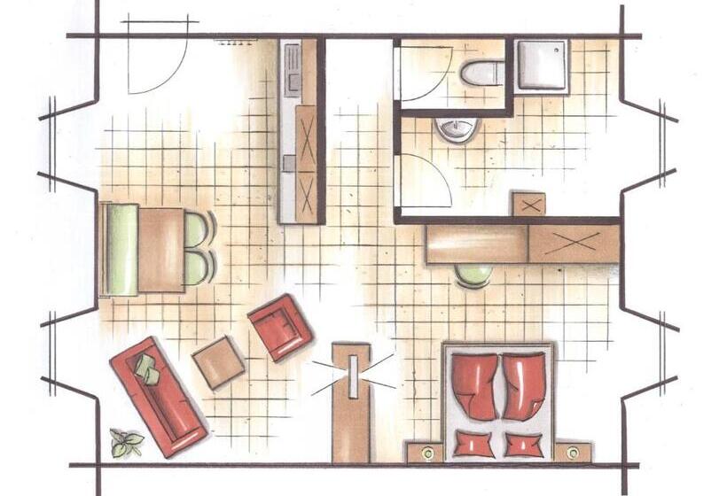 Huoneisto 1 Makuuhuone Pohjakerros, Waldbothgut