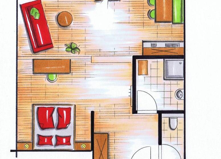 Huoneisto 1 Makuuhuone Puutarhanäkymä, Waldbothgut