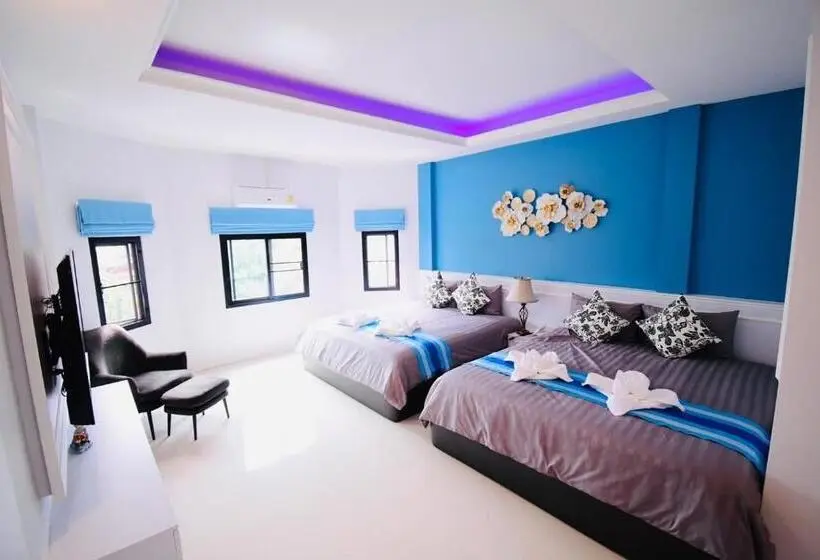 اتاق لوکس چهار تخته, พาราไดซ์รีสอร์ต สังขละบุรี Paradise Resort At Sangkhlaburi
