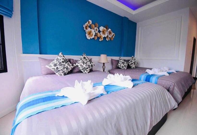 غرفة ديلوكس رباعية, พาราไดซ์รีสอร์ต สังขละบุรี Paradise Resort At Sangkhlaburi