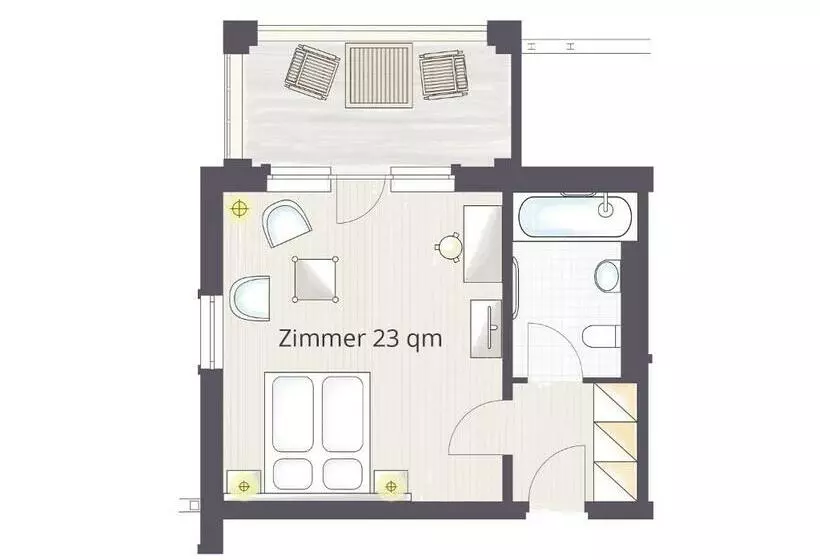 オーシャンビュースタンダードルームバルコニー付き, Villa Halliger