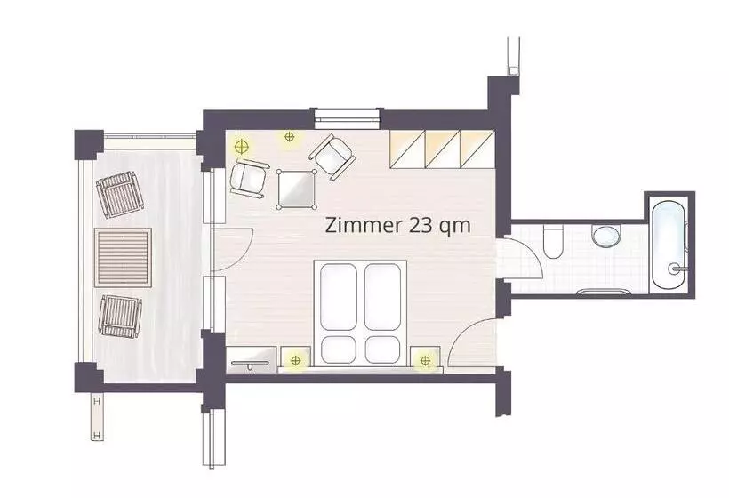 オーシャンビュースタンダードルームバルコニー付き, Villa Halliger