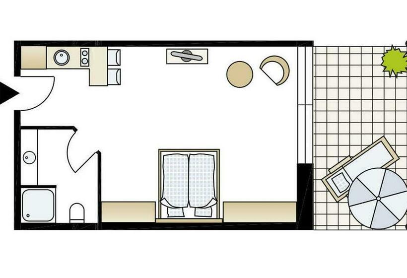 Апартаменты 1 Спальня, Aparthotel Seepanorama