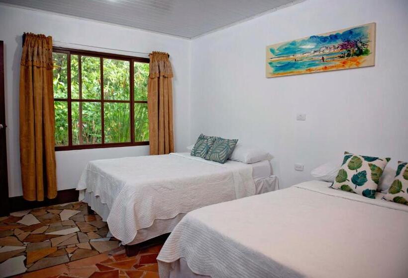 غرفة قياسية رباعية مطلة على الحديقة, Tortuguero Beachfront