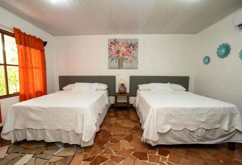 غرفة قياسية رباعية مطلة على الحديقة, Tortuguero Beachfront