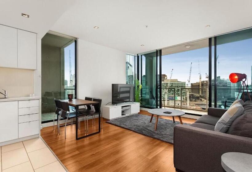דירת חדר שינה  1 עם נוף לעיר, Waterfront Melbourne Apartments