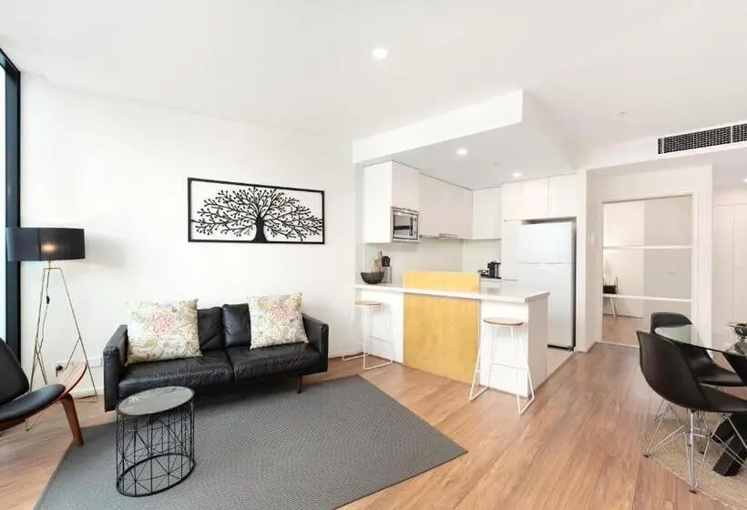 テラスつきの２ベッドルームアパートメント, Waterfront Melbourne Apartments