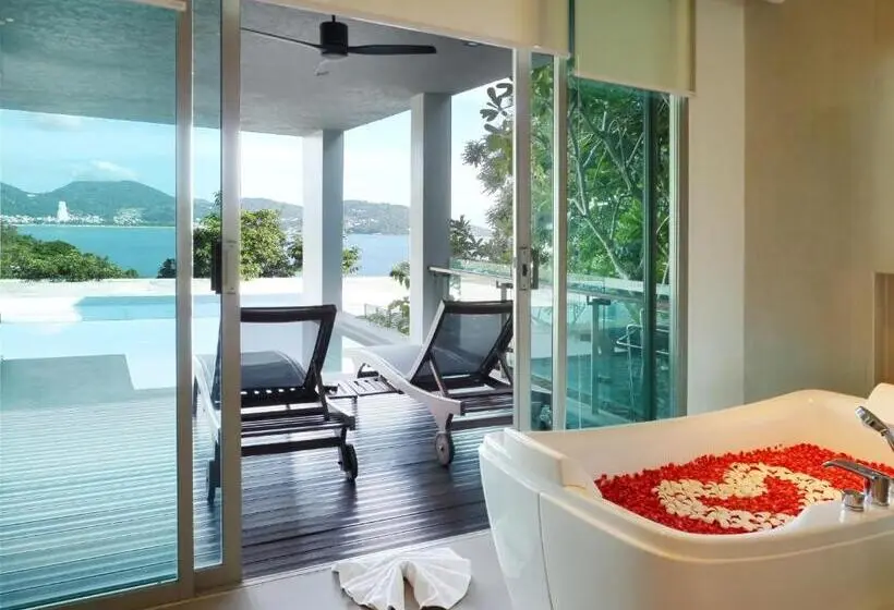 Villa 1 Makuuhuone Merinäkymä, Wyndham Grand Phuket Kalim Bay