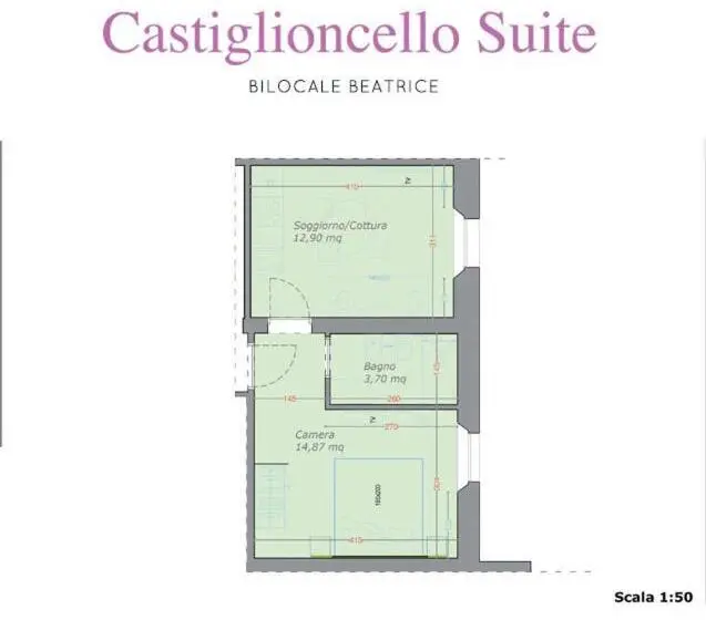 バルコニー付き１ベッドルームアパートメント, Castiglioncello Suite