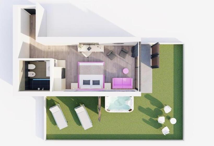 带按摩浴盆的套房, La Fiorita