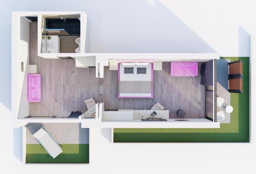 Suite with lake view, La Fiorita