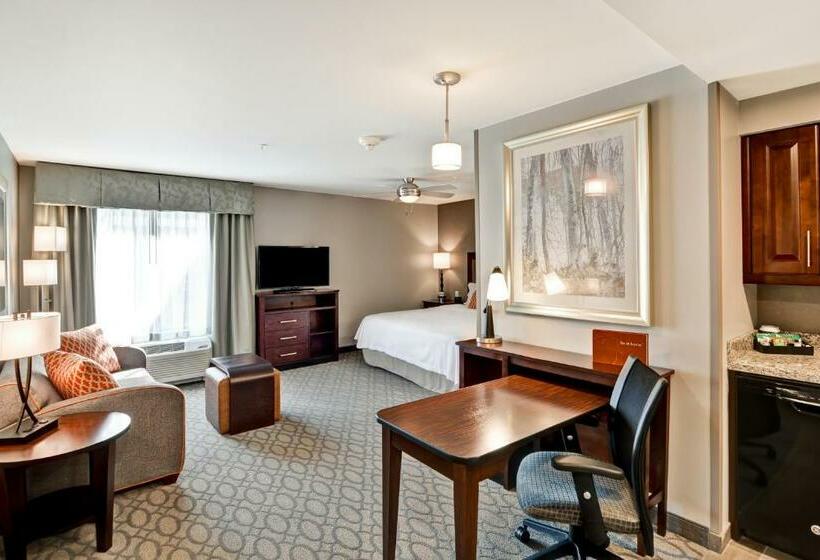 带大床的标准工作室, Homewood Suites By Hilton New Hartford Utica