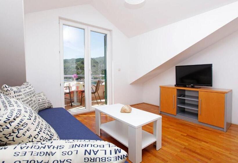 آپارتمان 1 خوابه با بالکن و چشم‌انداز دریا, Apartments Vala