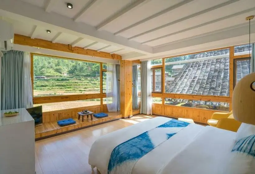 キングサイズベッドのスタンダードルーム, 肇兴溪舍山堂 Creekside Inn