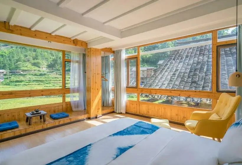 キングサイズベッドのスタンダードルーム, 肇兴溪舍山堂 Creekside Inn