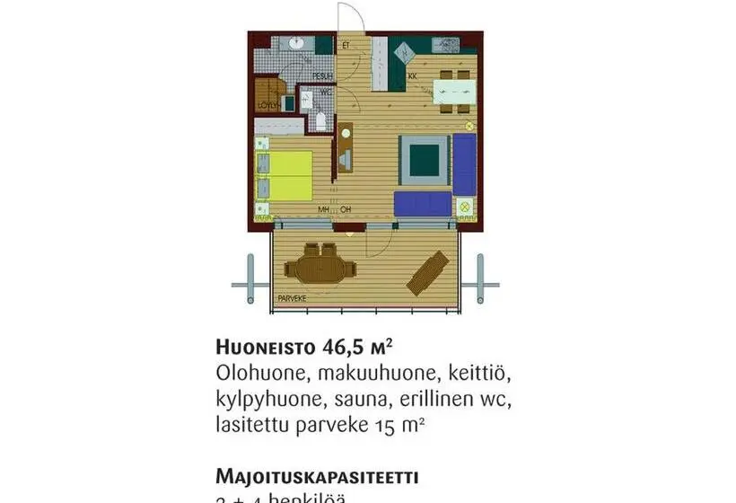 １ベッドルームアパートメント, Kuortaneen Urheiluopisto