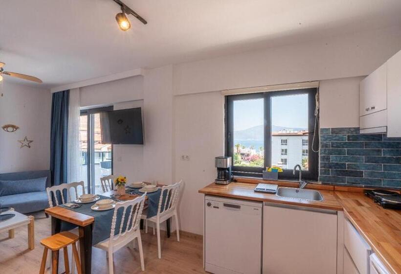 带1个卧室带观景的公寓, İçmeler Apart Dream