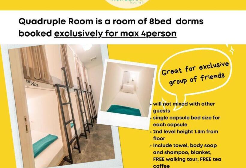 חדר סטנדרטי לארבעה עם חדר אמבטיה משותף, Wonderloft Hostel Kota Tua