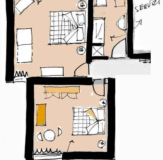 スタンダードトリプルルーム, B&b Tre Conigli Sul Comò