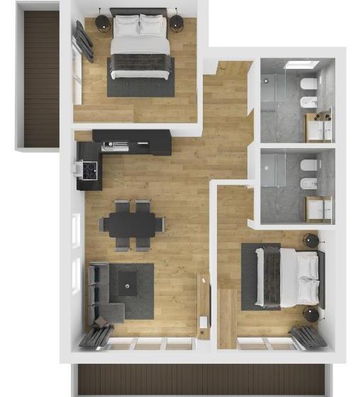 1침실 펜트하우스 아파트, Chalet Kristall   Dolomites Garden Chalet