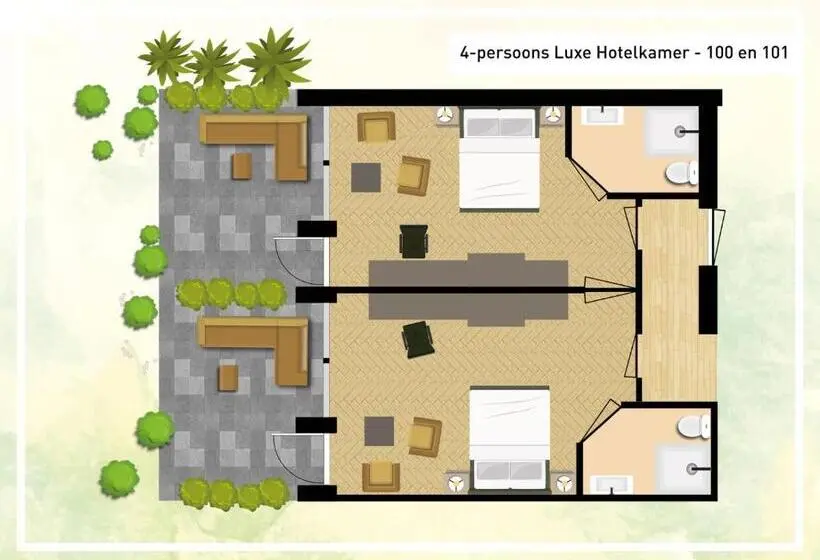 デラックスの4人部屋, De Boshoek