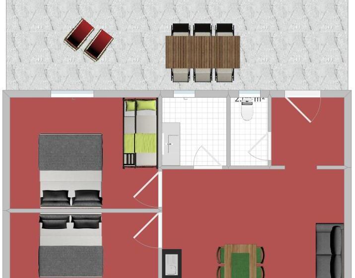 Апартаменты 2 Спальни с Балконом, Apart Hotel Ideal