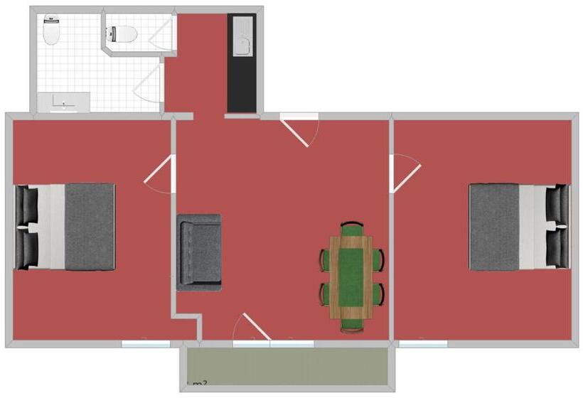 带阳台两卧公寓, Apart Hotel Ideal