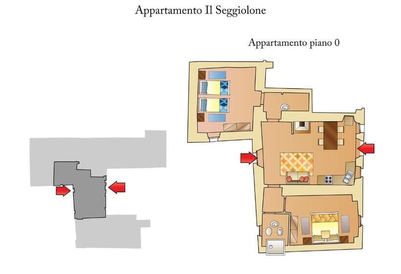 带2个卧室的公寓, La Fattoria Del Rio Di Sopra   Agriturismo Baldeschi