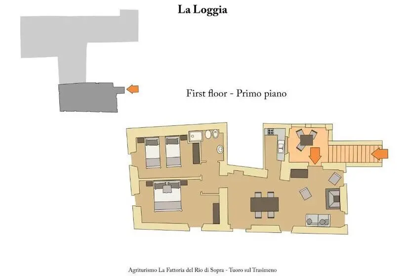 آپارتمان 1 خوابه با تراس, La Fattoria Del Rio Di Sopra   Agriturismo Baldeschi