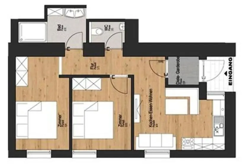 ２ベッドルームアパートメント, Albert'n Haus
