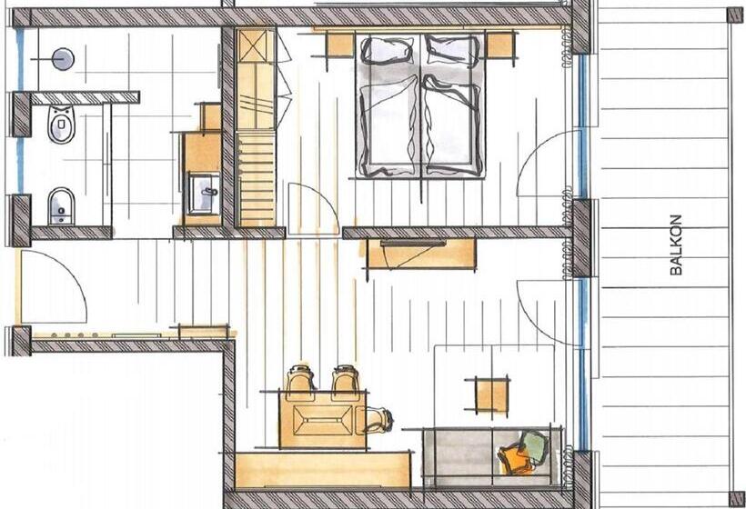 Четырехместный Номер Стандарт с Балконом, Appartement Hotel Anthea