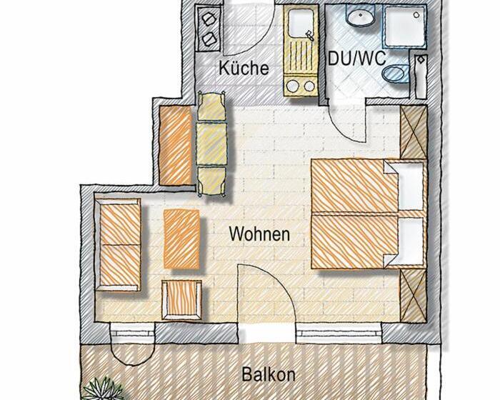 침실 1개 발코니 아파트, Alp Chalet