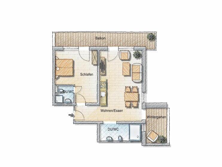 شقة غرفة نوم واحدة بالطابق الأرضى, Alp Chalet