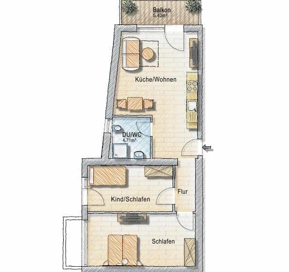 침실 1개 전망 아파트, Alp Chalet