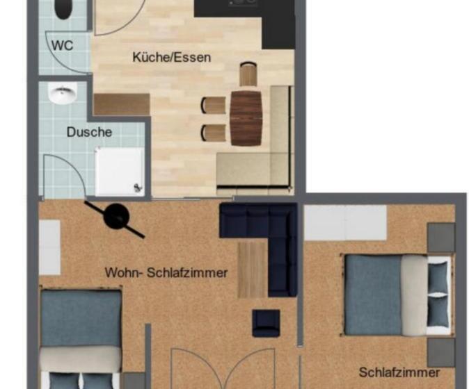 شقة غرفة واحدة مزودة بتراس, Gasthof Zur Traube