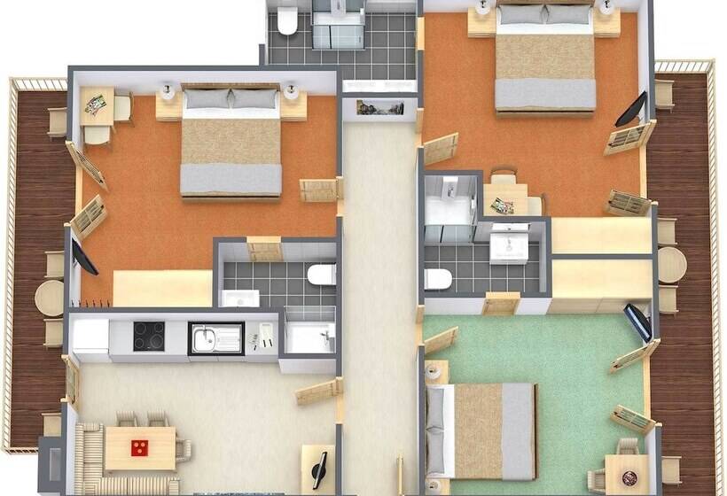 带3个卧室的公寓, Appart Mein Fiegl